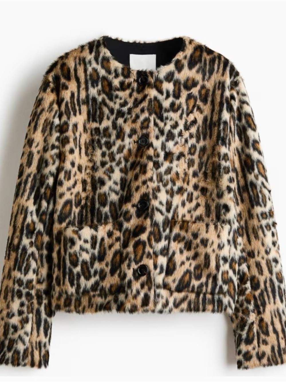 H&M Leopard Print Teddy Jacket